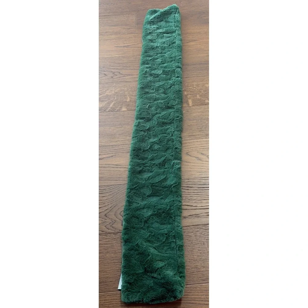 handmade heifer Rich green luxury‎ minky soft Comfy Cozy stoll scarf - HTF